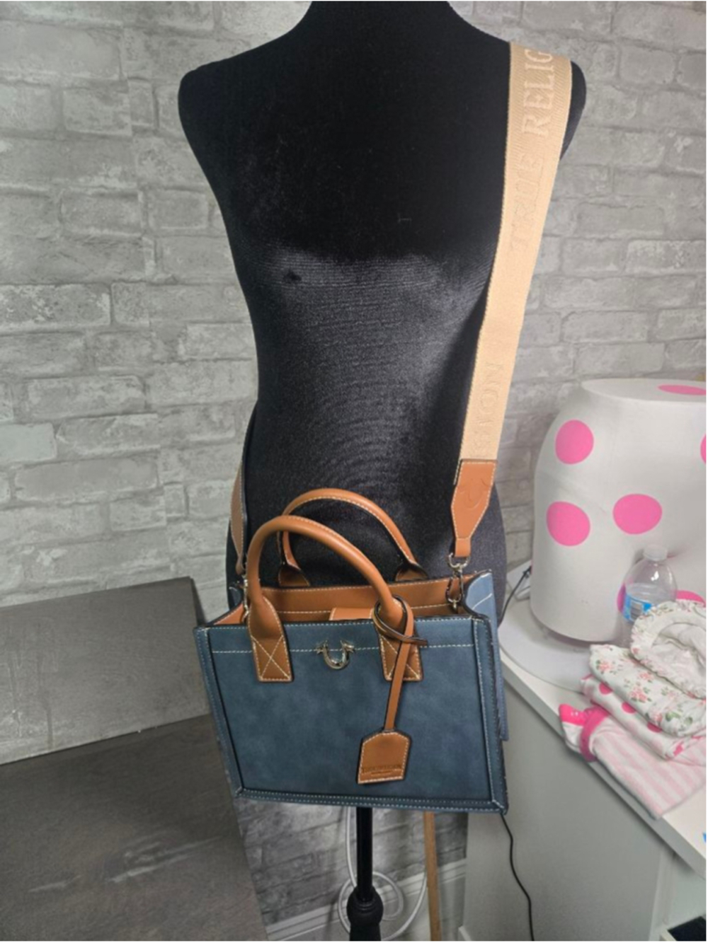 True Religion Crossbody Bag One Size Blue Brown